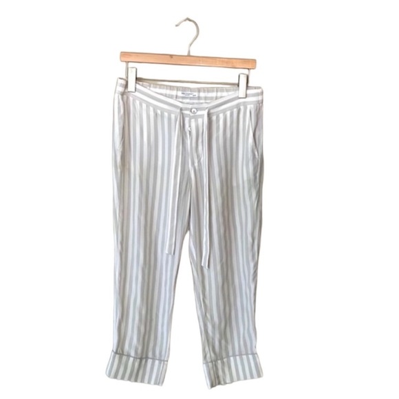 Equipment Women’sGray/White Silk Striped Pants PREOWNED Size-XS